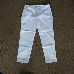 Worthington women 14 slim-fit white slacks stretch